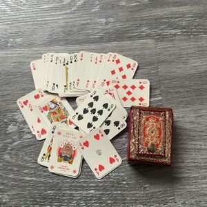 Mini Elegant Red and Gold Playing Cards Set